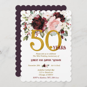 Personalised 50th Wedding Anniversary Invitation