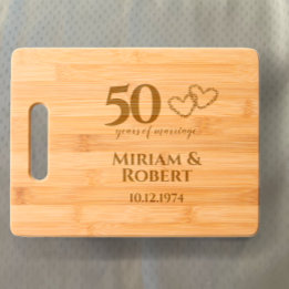 Personalised 50th Wedding Anniversary Keepsake Cutting Board