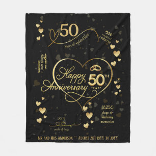 Personalised 50th Wedding Anniversary Milestone Fl Fleece Blanket