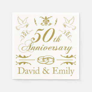Personalised 50th Wedding Anniversary Napkin