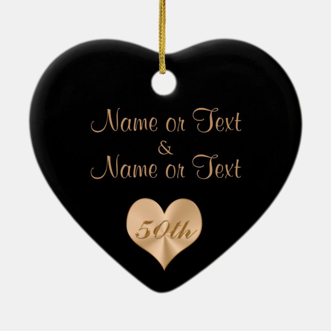 Personalised 50th Wedding Anniversary Ornament (Back)