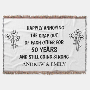 Personalised 50th Wedding Anniversary Sentimental  Throw Blanket