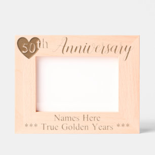 Personalised 50th Wedding Golden Anniversary Etched Frames