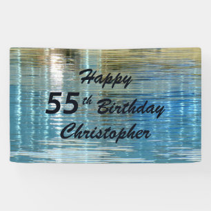 Personalised 55th Birthday Sign Reflection in Lake