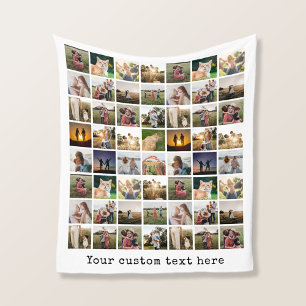 Personalised 56 Photo Collage Fleece Blanket