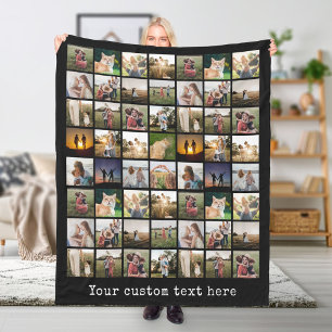 Personalised 56 Photo Collage Fleece Blanket