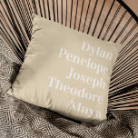 Personalised 5 Name Family Keepsake Cushion<br><div class="desc">Are you looking for a beautiful way to keep your family close? Our Personalised Keepsake Throw Pillow is the ideal way to do just that! This stylish and cosy pillow features the names of you and your family - whether it's your husband, wife, kids, or even your pets - printed...</div>