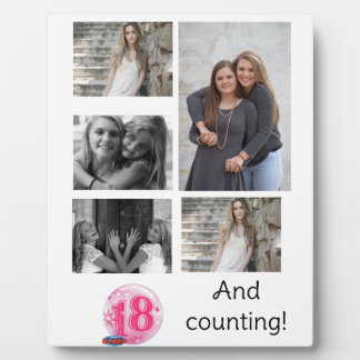 Personalised 5 Photo collage | 18th Birthday Plaque