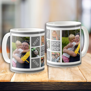 Personalised  5 Photo Collage Best Pop Pop Ever   Coffee Mug
