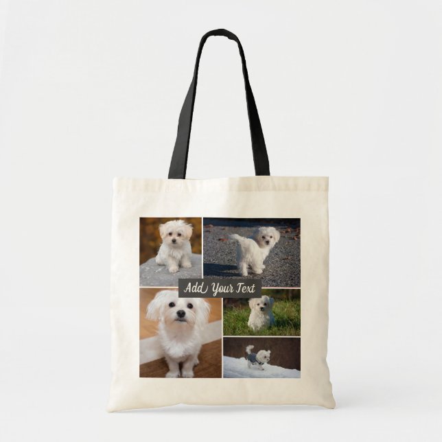 Personalised 5 Photo Collage Tote Bag (Front)