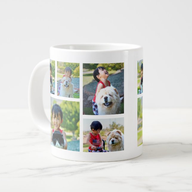 Personalised 5 Photo Colour Collage Frames Large Coffee Mug (Front Left)
