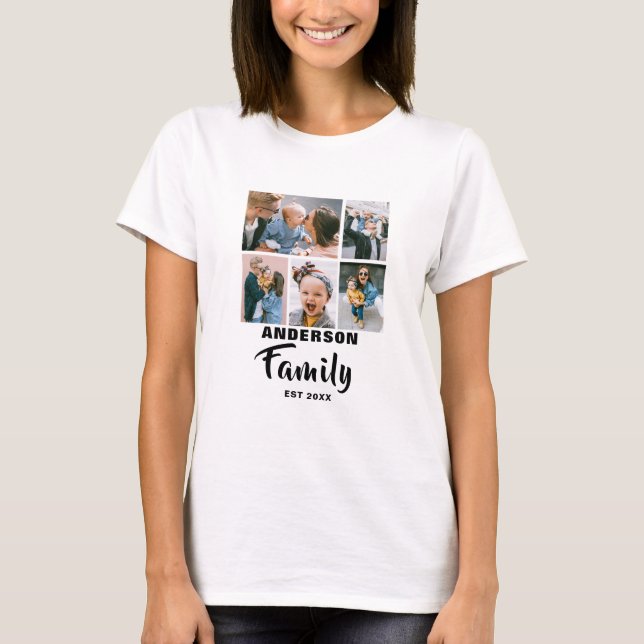Personalised | 5 Photo | Family T-Shirt (Front)