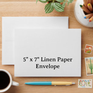 Personalised 5" x 7" Linen Paper Envelope