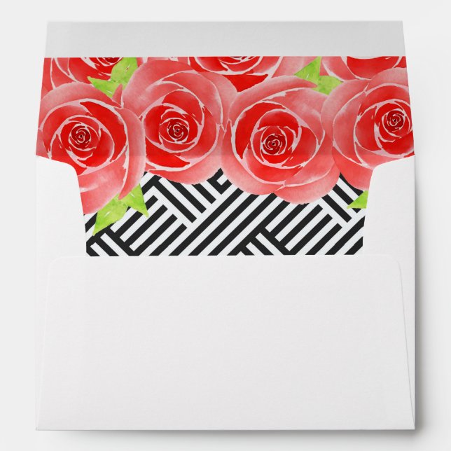 Personalised 5 x 7 Red Roses Envelope (Back (Bottom))
