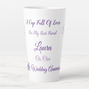 Personalised 5th Anniversary design Latte Mug