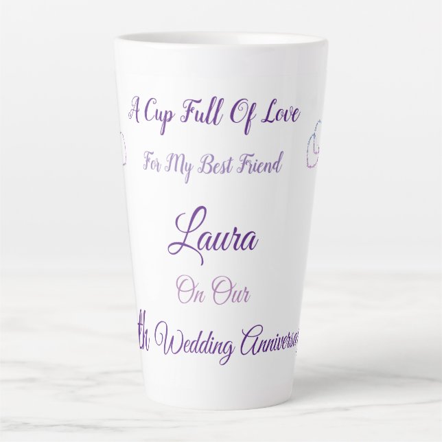 Personalised 5th Anniversary design Latte Mug (Front)