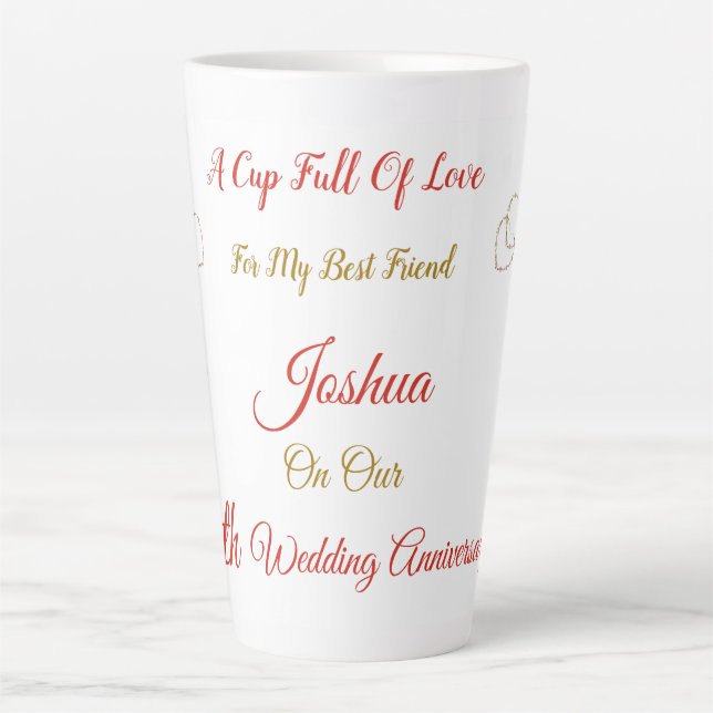 Personalised 5th Anniversary design Latte Mug (Front)