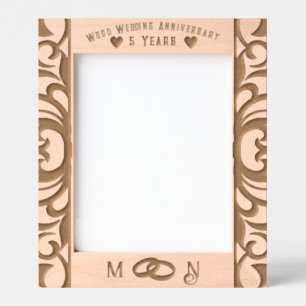Personalised 5th Anniversary Wood Photo Frame 