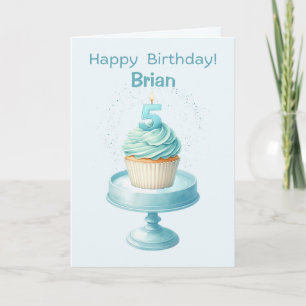 Personalised 5th Birthday Cupcake Card