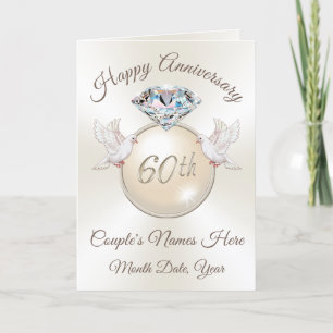 Personalised 60th Anniversary Card, Diamond Theme Card