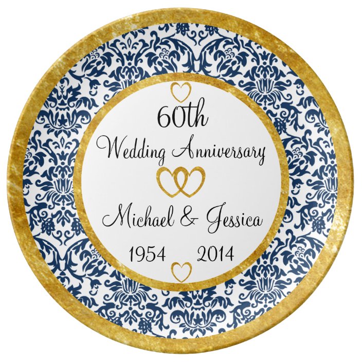 Personalised 60th Anniversary Porcelain Plate