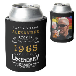 Personalised 60th Birthday Add Name Year Photo Can Cooler