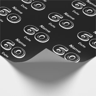 Personalised 60th Birthday Black Wrapping Paper
