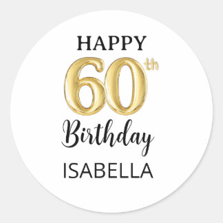 Personalised 60th Birthday Classic Round Sticker