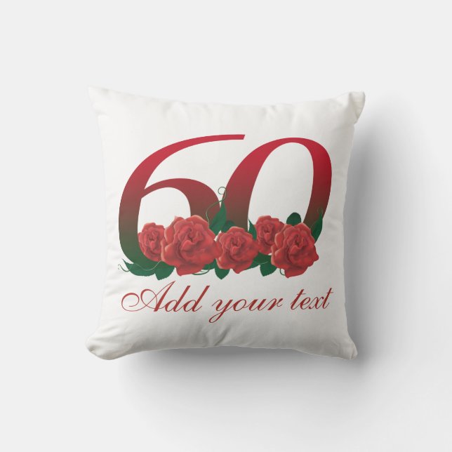 Personalised 60th birthday Outdoor Throw Pillow (Front)
