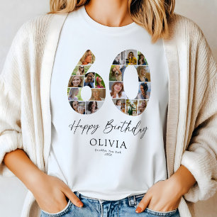 Personalised 60th Birthday Photo Collage T-Shirt