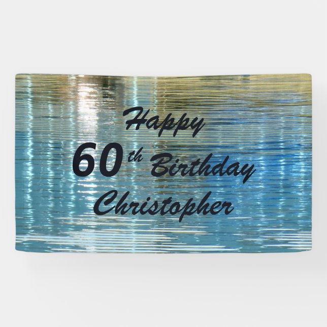 Personalised 60th Birthday Sign Reflection in Lake (Horizontal)