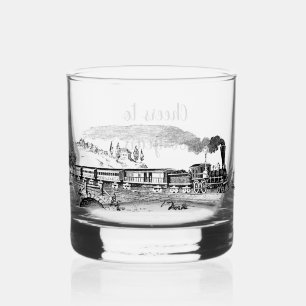 Personalised 60th Birthday Steam Train Whiskey Glass