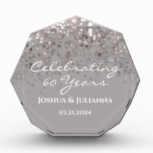 Personalised 60th Diamond Anniversary Keepsake Photo Block