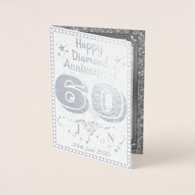 Personalised 60th Diamond Wedding Anniversary Card (Front)
