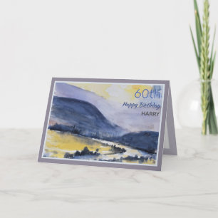 Personalised 60th Mountain Scenic Birthday Card