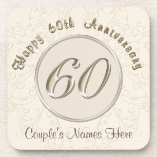 Personalised 60th Wedding Anniversary Gifts Coaster