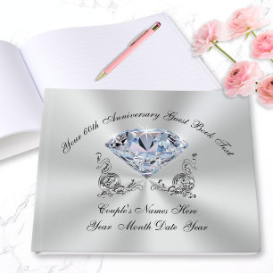 Personalised 60th Wedding Anniversary Guest Book
