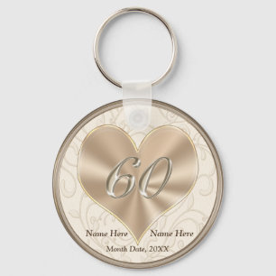 Personalised 60th Wedding Anniversary Party Key Ring