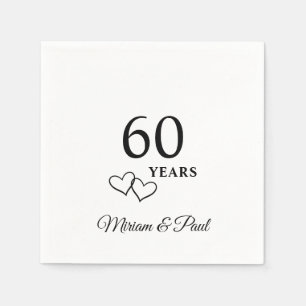 Personalised 60th Wedding Anniversary Party Napkin