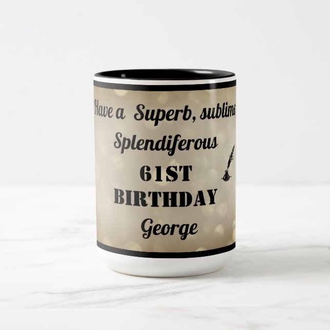 Personalised 61st Birthday Mug (Center)