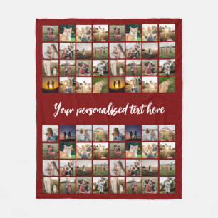 Personalised 64 Photo Collage Fleece Blanket