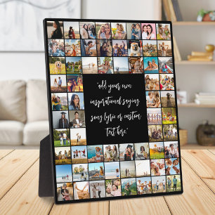 Personalised 64 Photo Collage With Quote Plaque