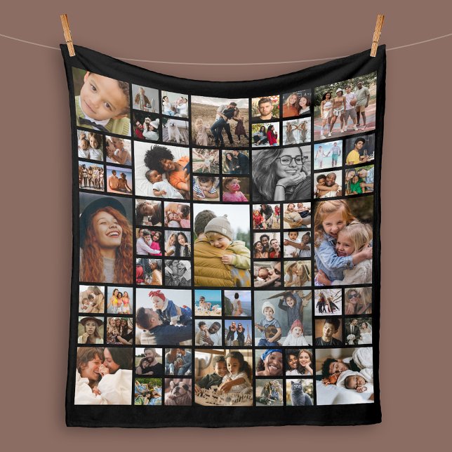 Personalised 65 Photo Collage Fleece Blanket (Creator Uploaded)