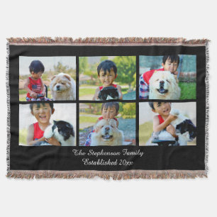 Personalised 6 Custom Photo Mosaic Picture Collage Throw Blanket