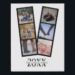 Personalised 6 Photo and Text modern Faux Canvas Print<br><div class="desc">Personalised Photo keepsake wall art  - Faux Wrapped Canvas Print from Ricaso - add your own photos and text - photo collage keepsake gifts</div>