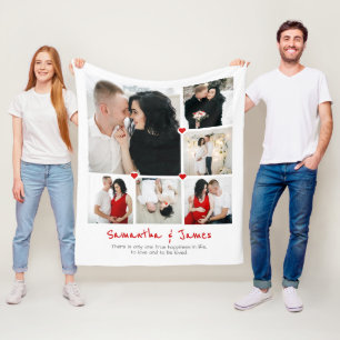 Personalised 6-photo blanket with names & quote