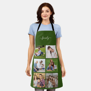 Personalised 6 Photo Collage family, Custom text Apron