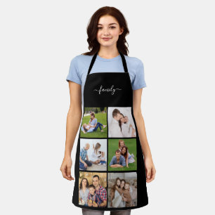 Personalised 6 Photo Collage family, Custom text Apron