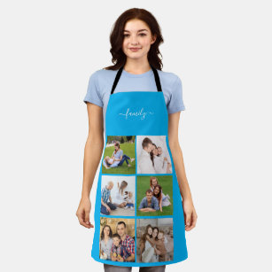 Personalised 6 Photo Collage family, Custom text Apron