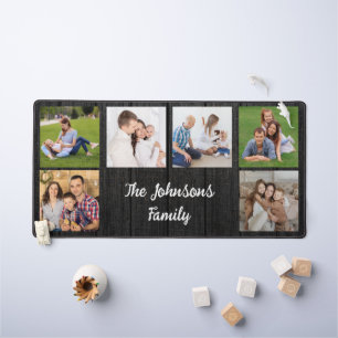 Personalised 6 Photo Collage family & Custom text Desk Mat